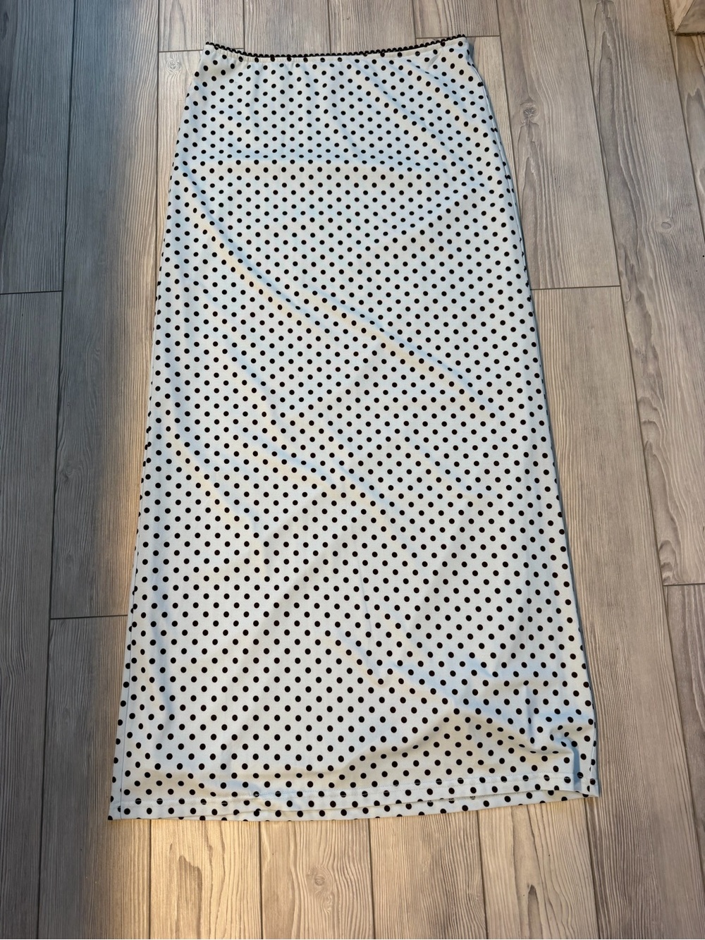 Alter’d State Polka Dot Maxi Skirt - White with Black Dots. Size large. New